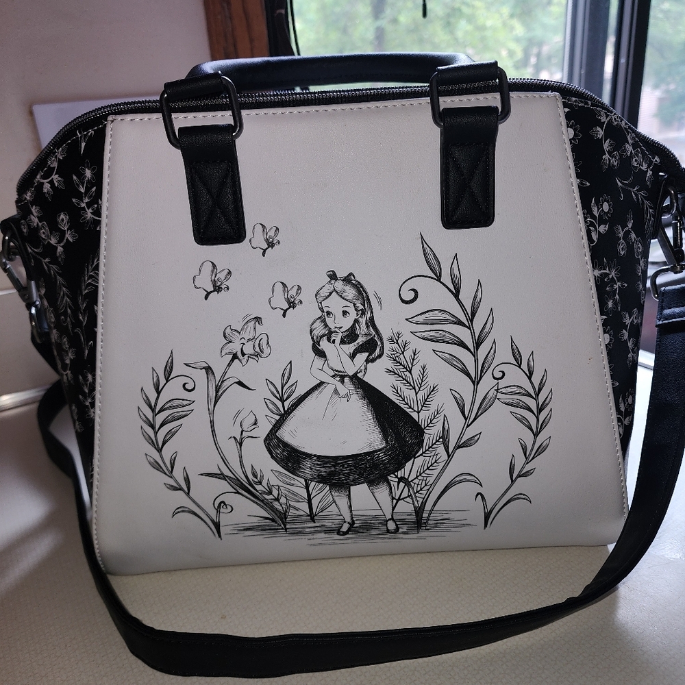 Floral Black and White Women's Bag